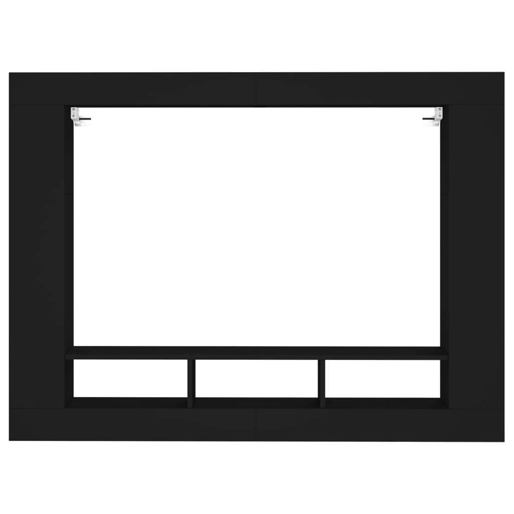 TV sideboard, black, 152x22x113 cm, processed wood