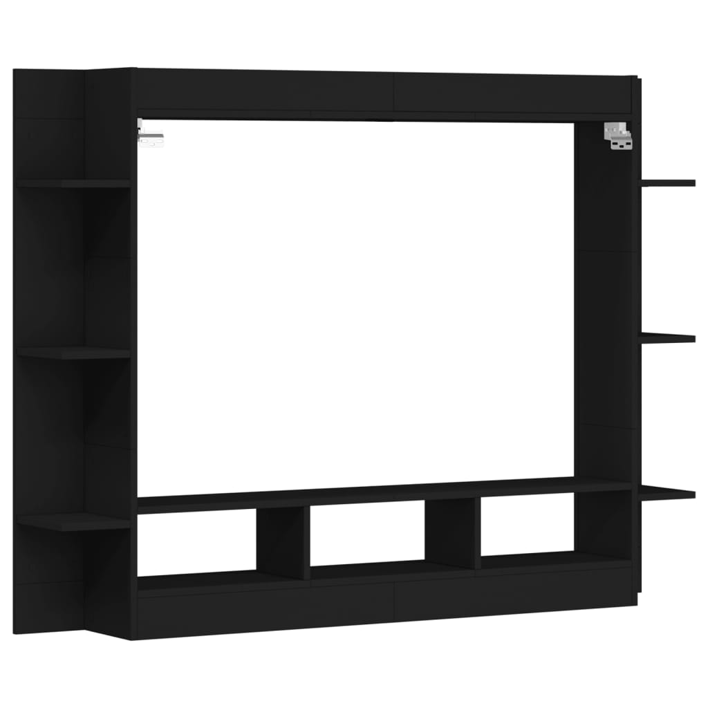 TV sideboard, black, 152x22x113 cm, processed wood
