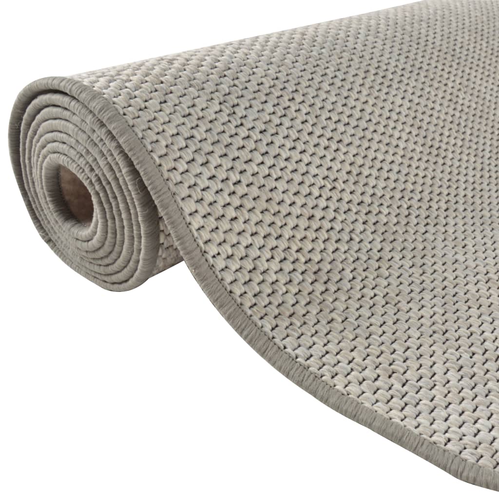 Cross carpet sisal look, taupe grey, 80x200 cm