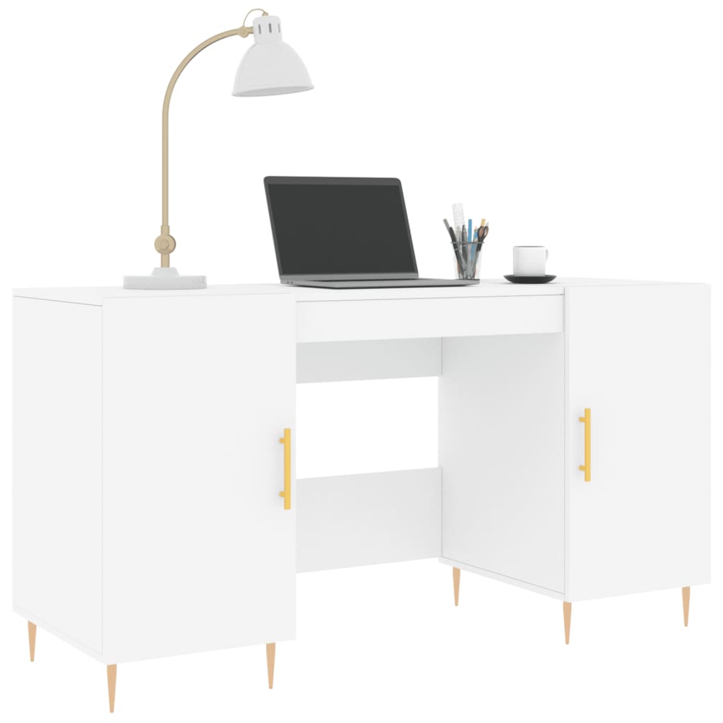 Desk, white, 140x50x75 cm, composite wood