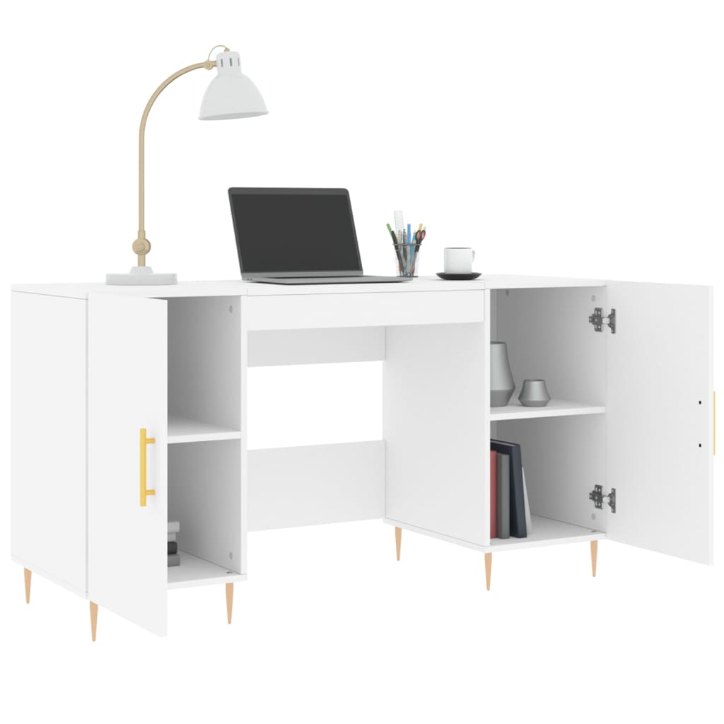 Desk, white, 140x50x75 cm, composite wood