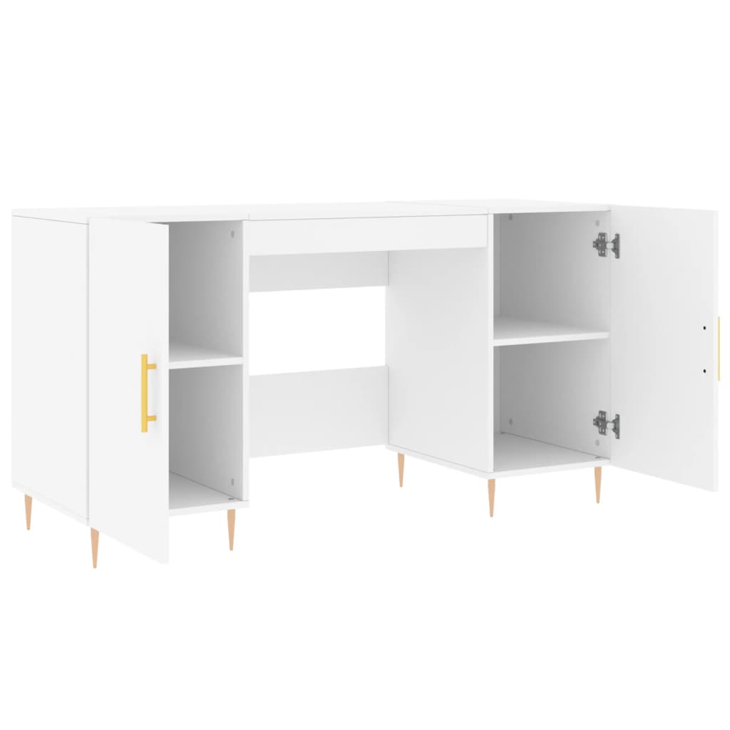 Desk, white, 140x50x75 cm, composite wood