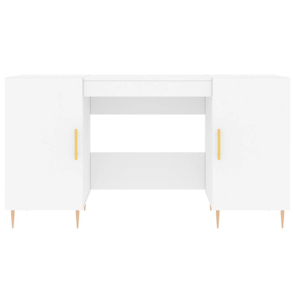 Desk, white, 140x50x75 cm, composite wood