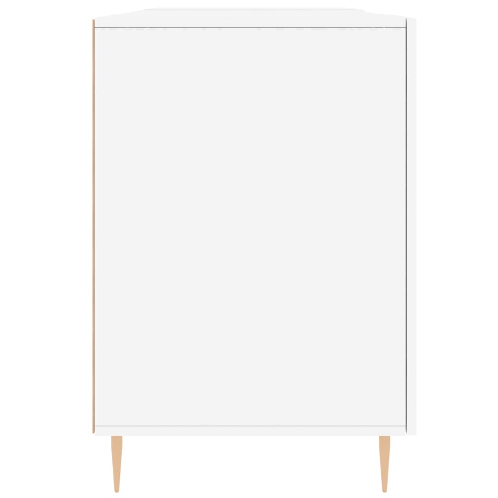 Desk, glossy white, 140x50x75 cm, composite wood