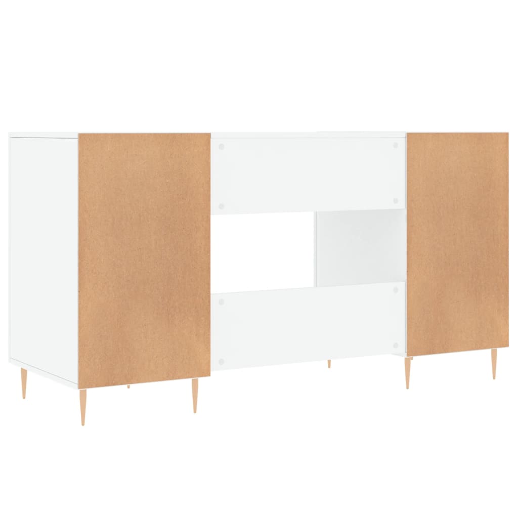 Desk, glossy white, 140x50x75 cm, composite wood