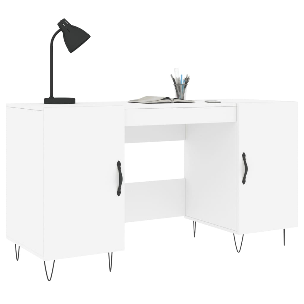 Desk, white, 140x50x75 cm, composite wood