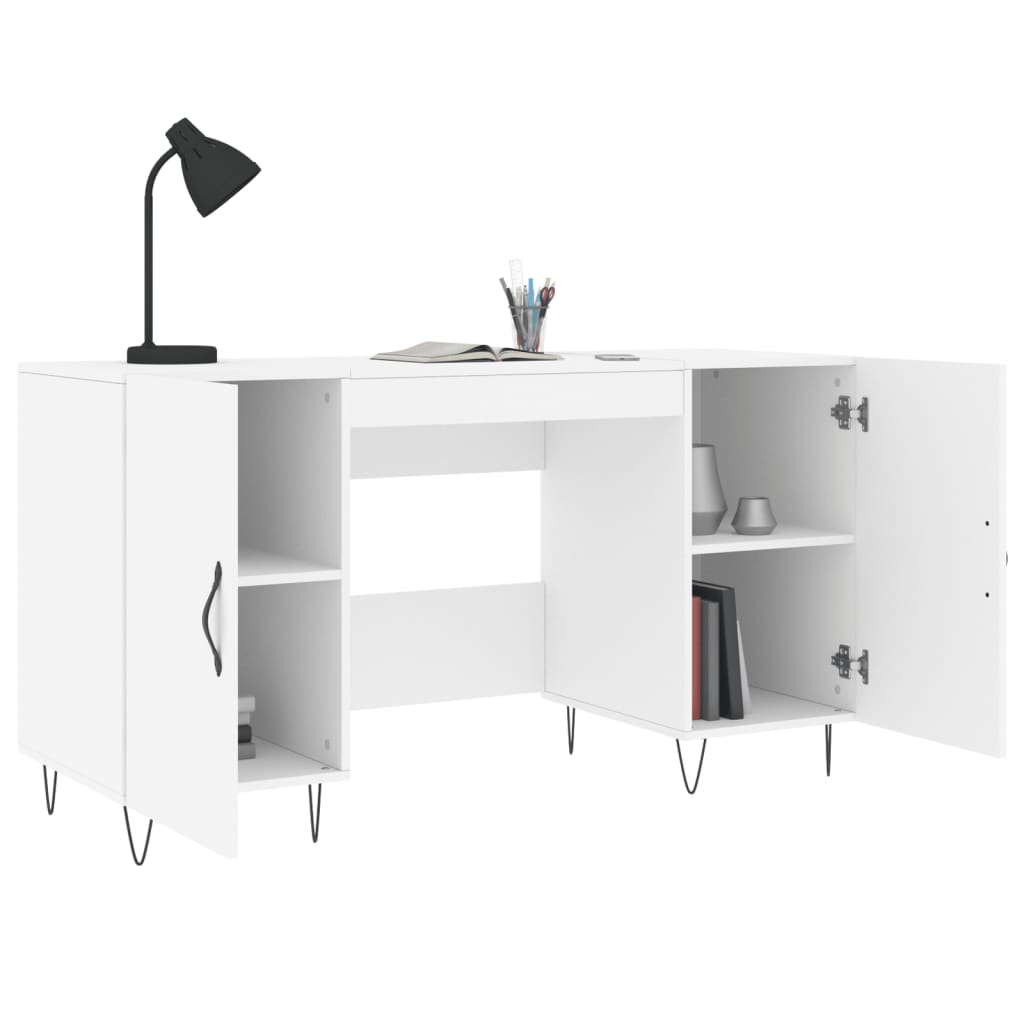 Desk, white, 140x50x75 cm, composite wood
