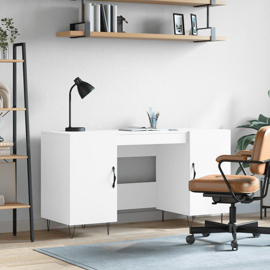 Desk, white, 140x50x75 cm, composite wood