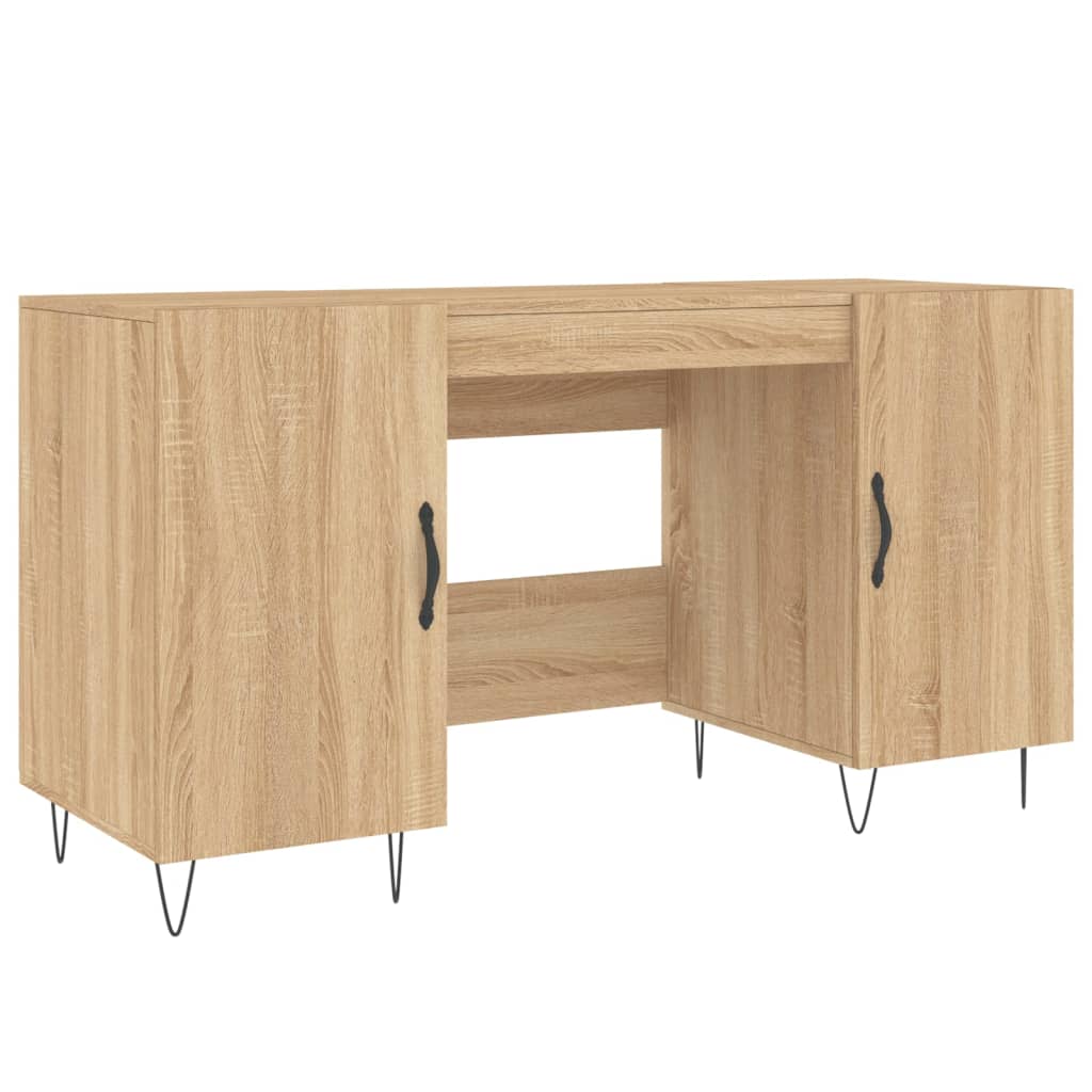 Desk, sonoma oak, 140x50x75 cm, composite wood