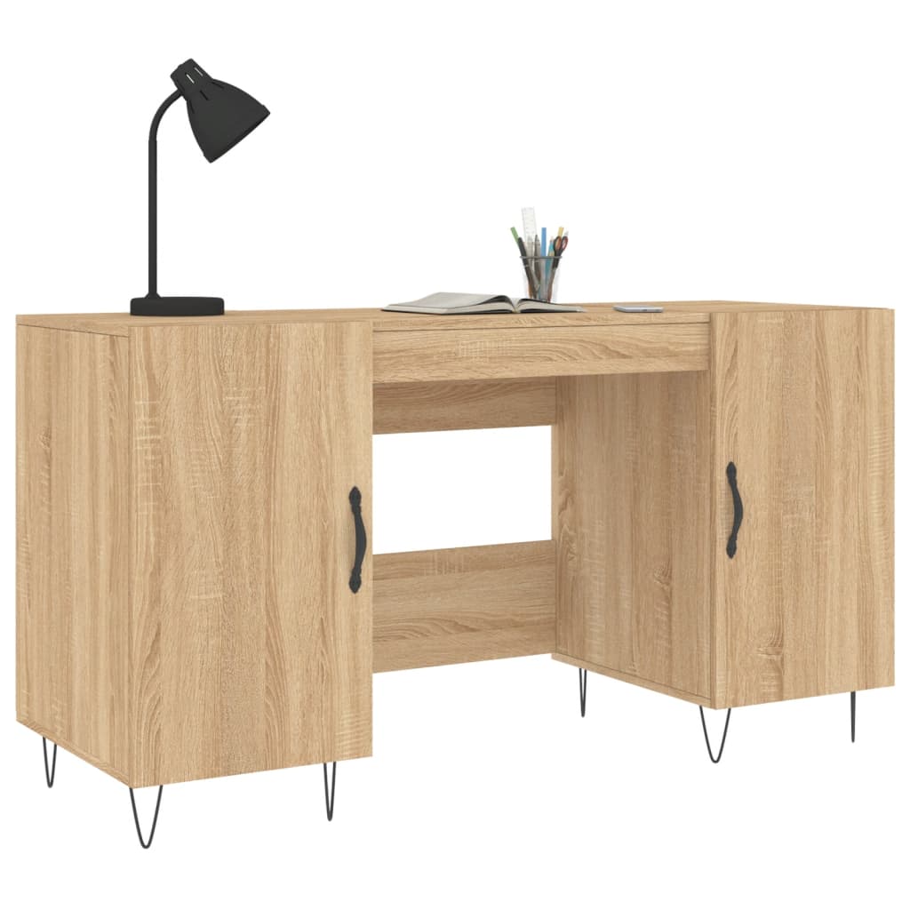 Desk, sonoma oak, 140x50x75 cm, composite wood