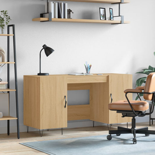 Desk, sonoma oak, 140x50x75 cm, composite wood