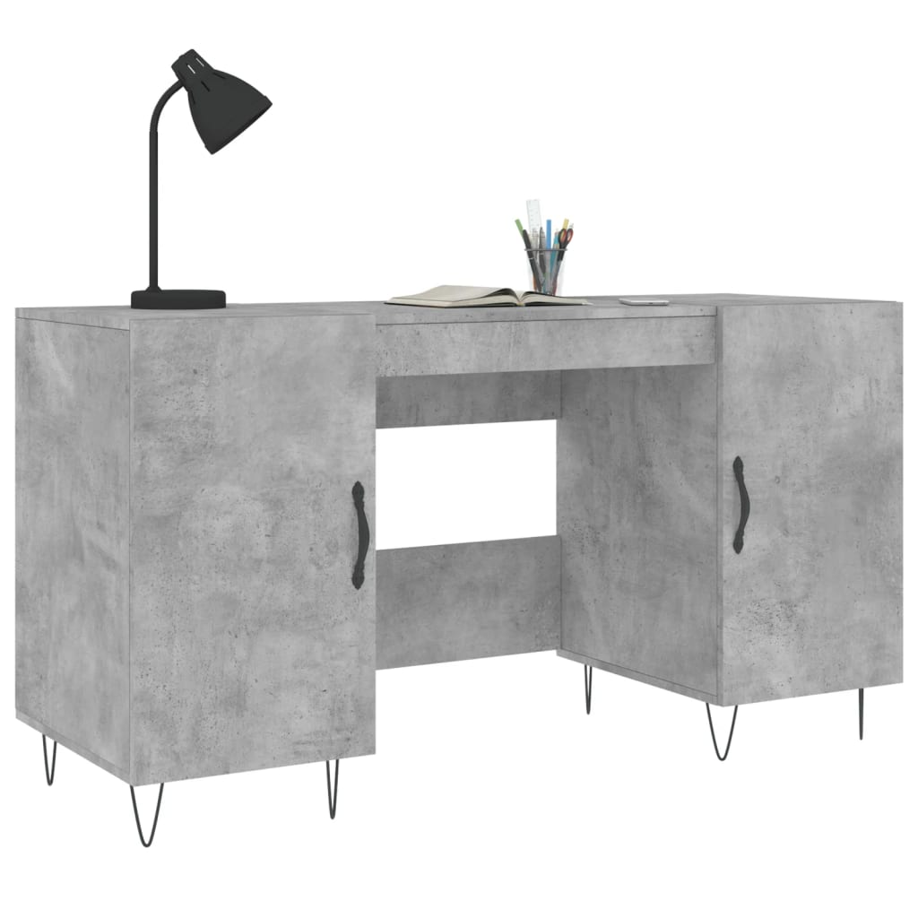 Desk, concrete gray, 140x50x75 cm, composite wood