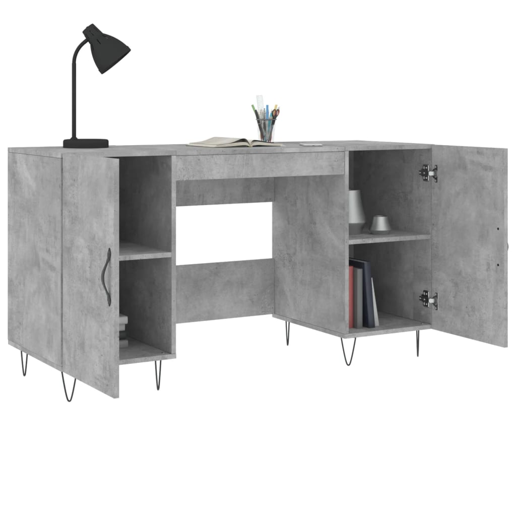 Desk, concrete gray, 140x50x75 cm, composite wood