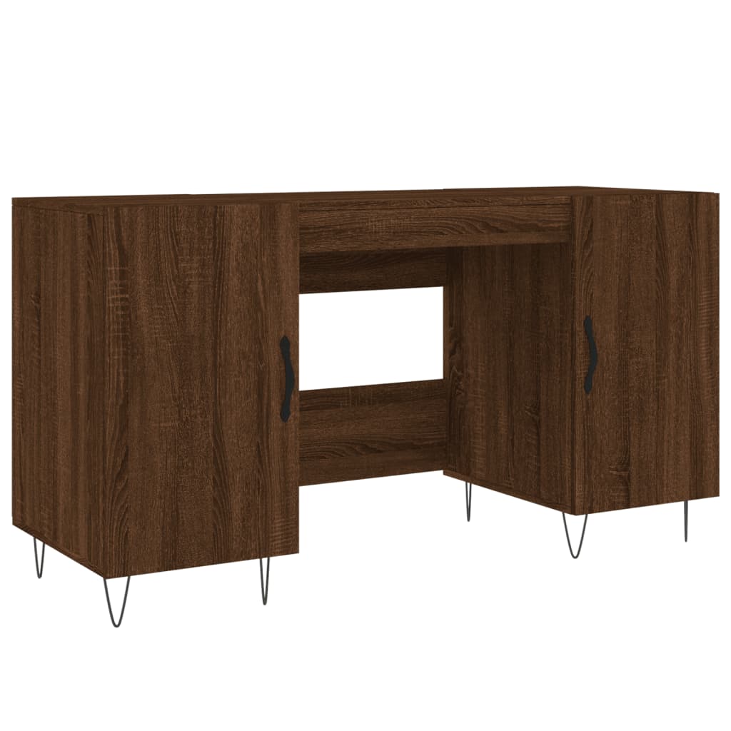 Desk, brown oak, 140x50x75 cm, composite wood