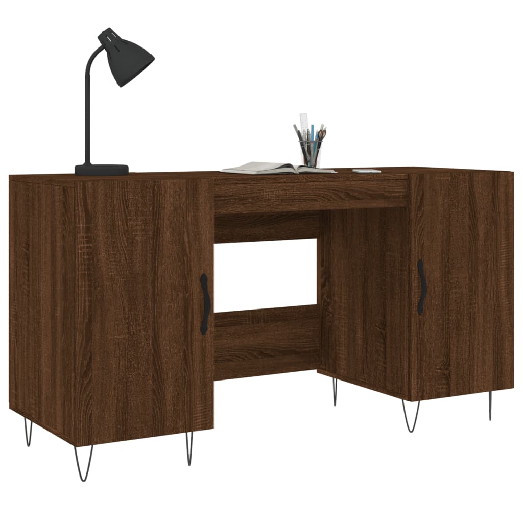 Desk, brown oak, 140x50x75 cm, composite wood