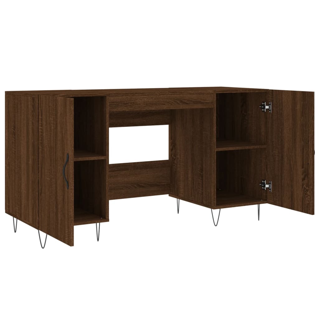 Desk, brown oak, 140x50x75 cm, composite wood