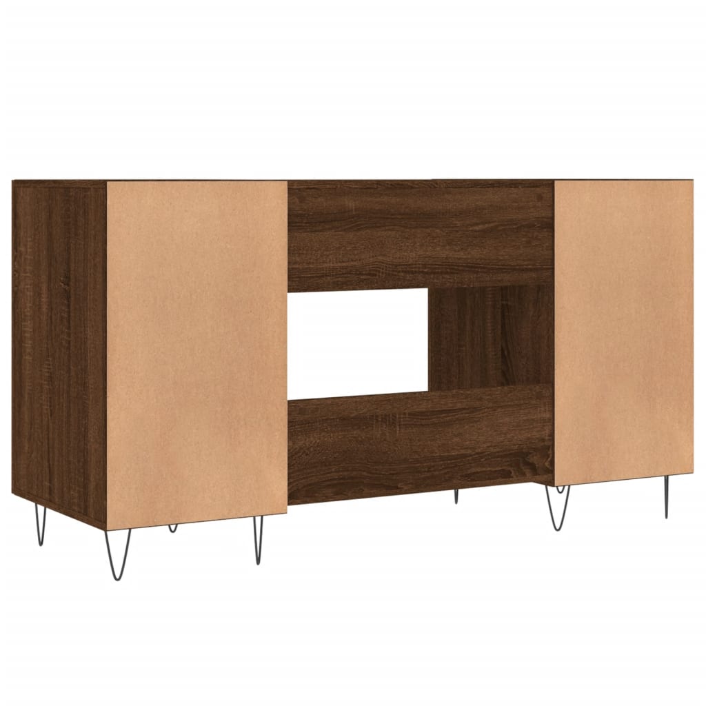 Desk, brown oak, 140x50x75 cm, composite wood