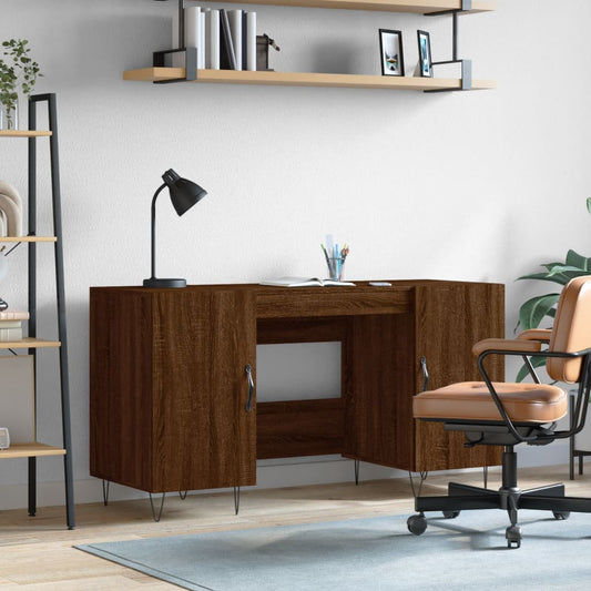 Desk, brown oak, 140x50x75 cm, composite wood