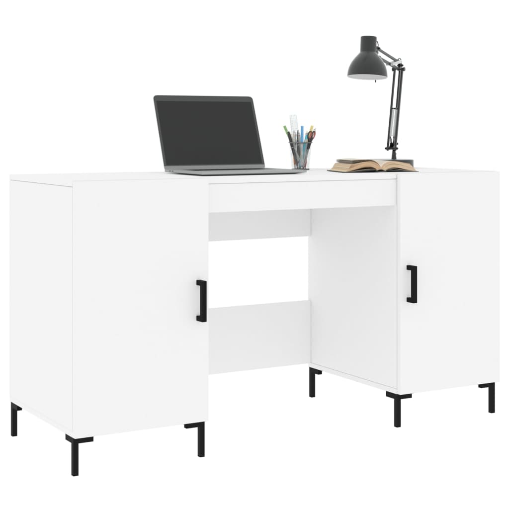 Desk, white, 140x50x75 cm, composite wood