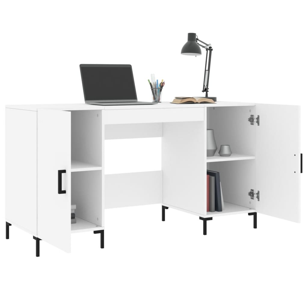 Desk, white, 140x50x75 cm, composite wood