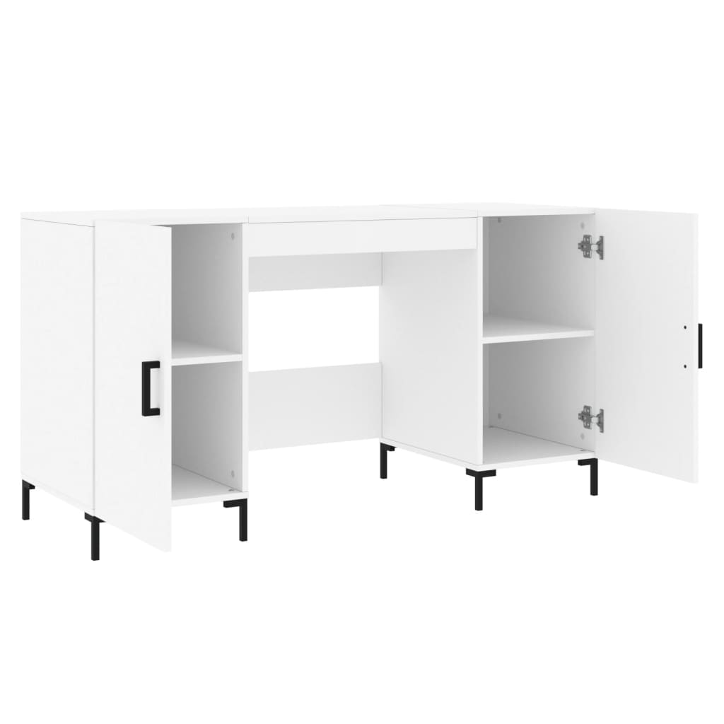 Desk, white, 140x50x75 cm, composite wood