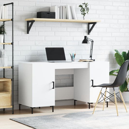 Desk, white, 140x50x75 cm, composite wood