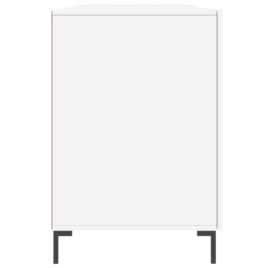 Desk, glossy white, 140x50x75 cm, composite wood