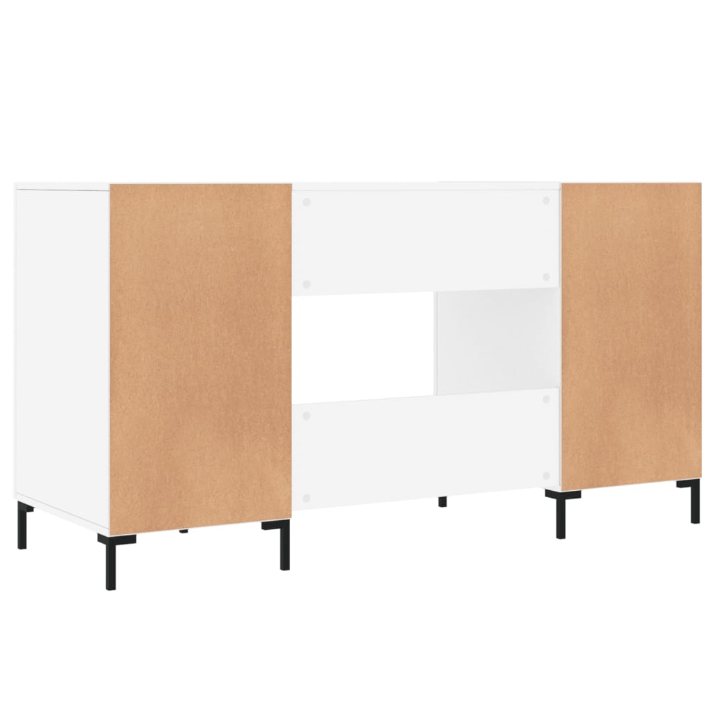 Desk, glossy white, 140x50x75 cm, composite wood