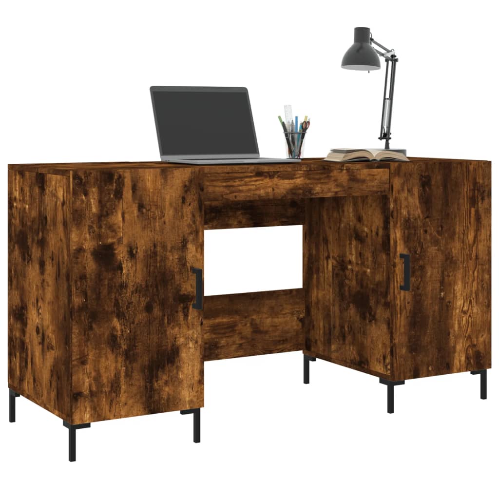 Desk, smoked oak, 140x50x75 cm, composite wood