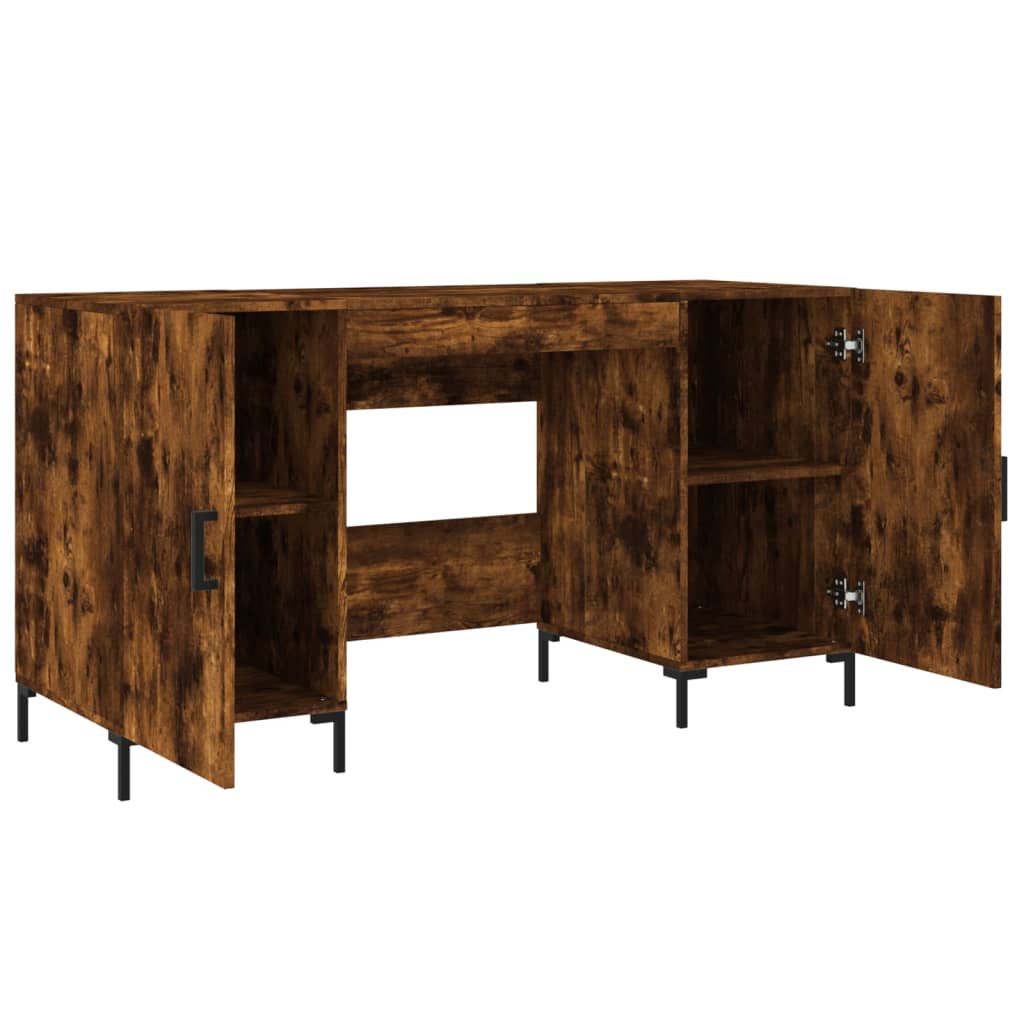 Desk, smoked oak, 140x50x75 cm, composite wood