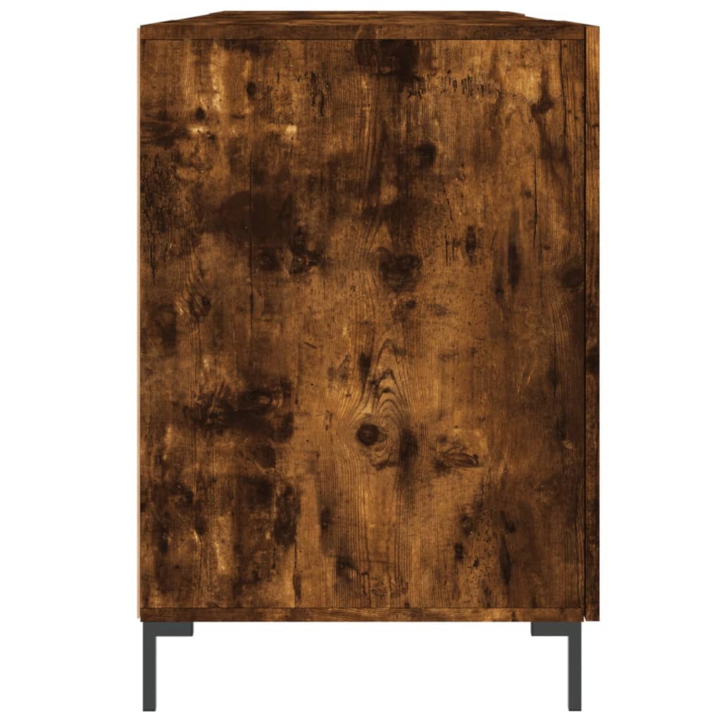 Desk, smoked oak, 140x50x75 cm, composite wood