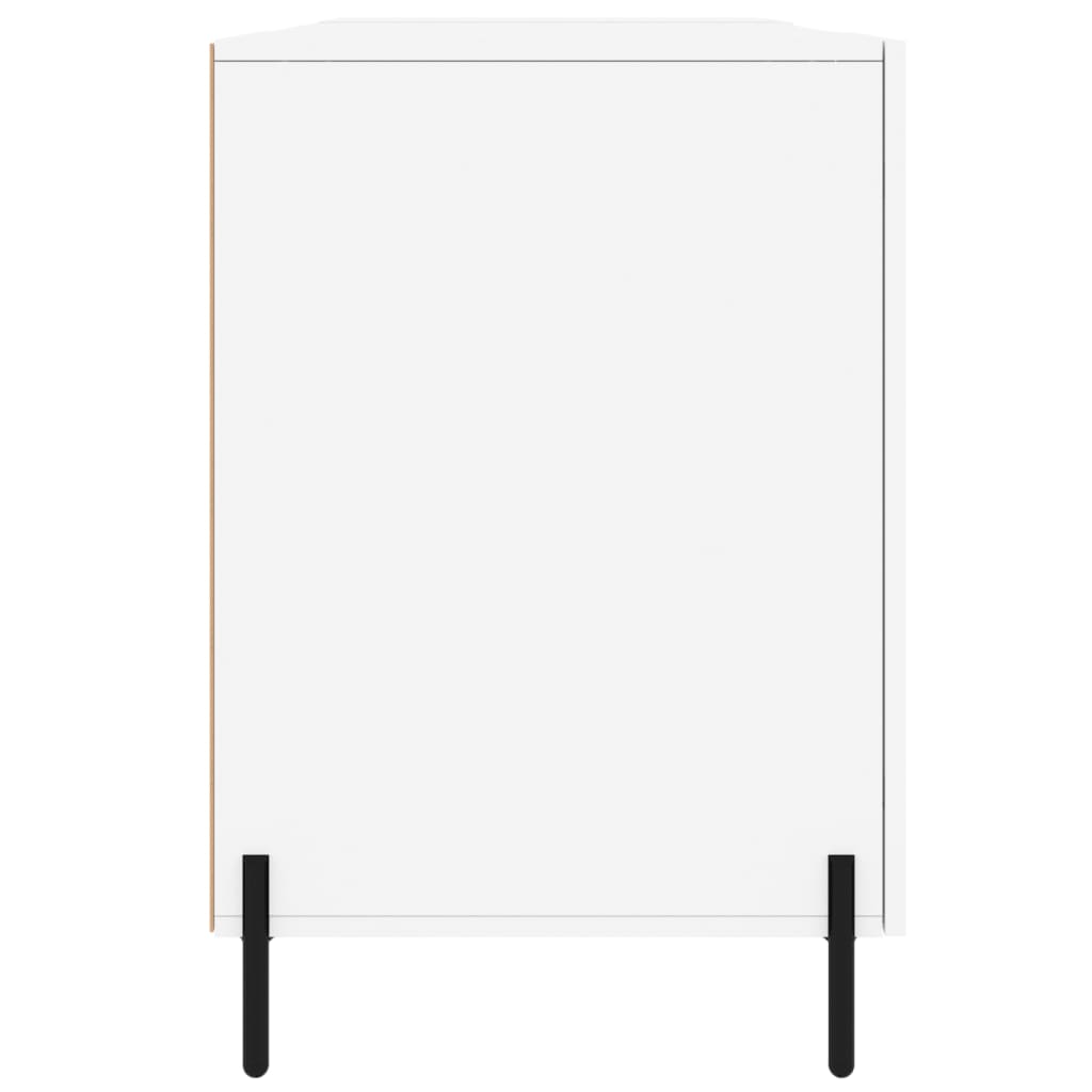 Desk, glossy white, 140x50x75 cm, composite wood
