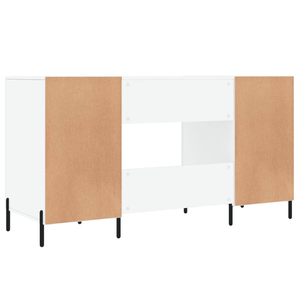 Desk, glossy white, 140x50x75 cm, composite wood