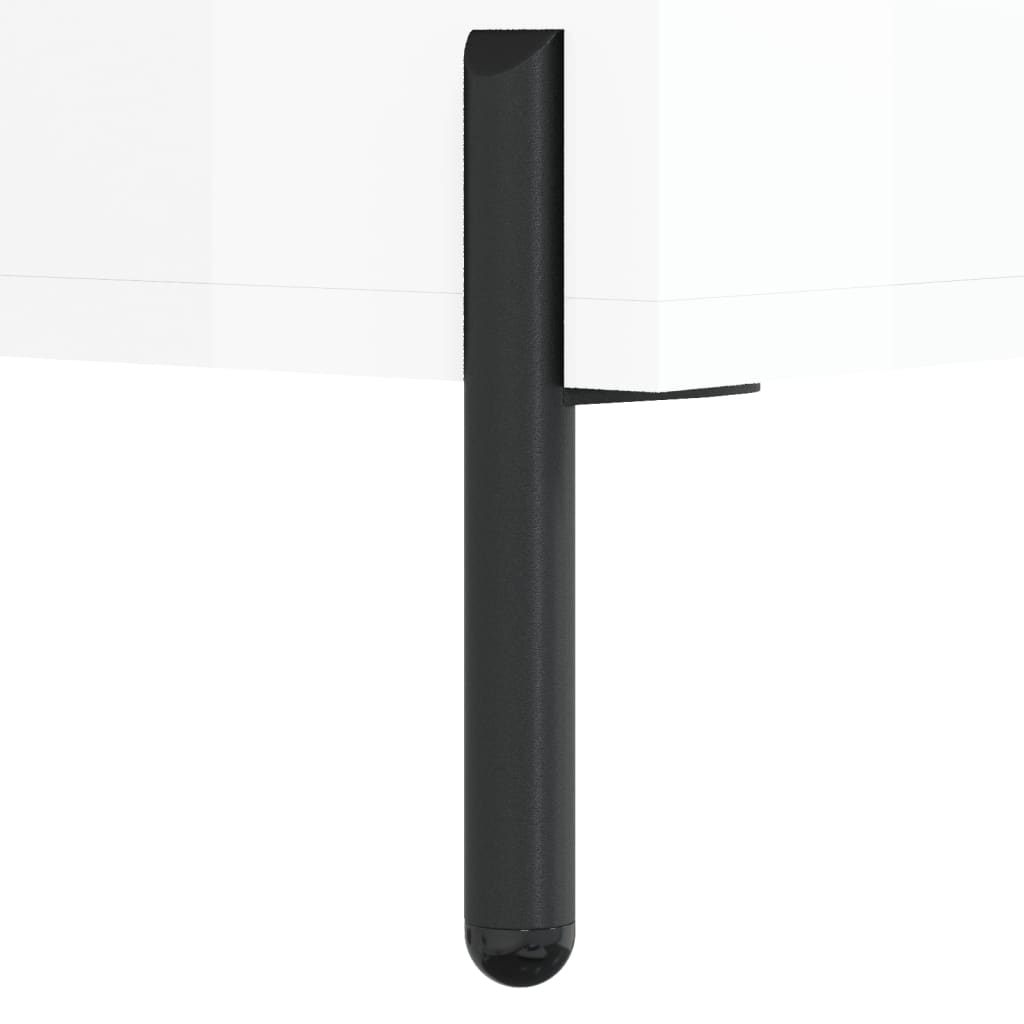 Desk, glossy white, 140x50x75 cm, composite wood