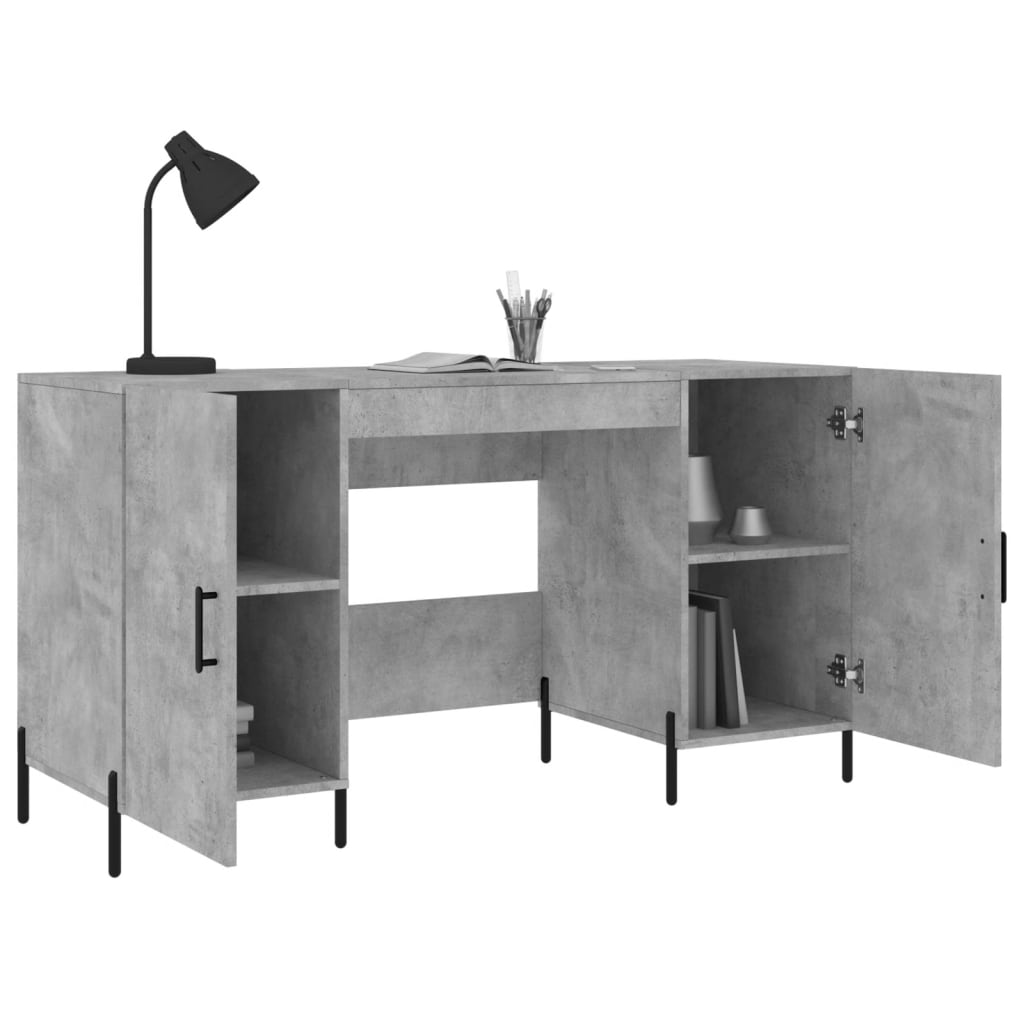 Desk, concrete gray, 140x50x75 cm, composite wood