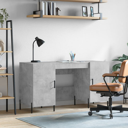 Desk, concrete gray, 140x50x75 cm, composite wood