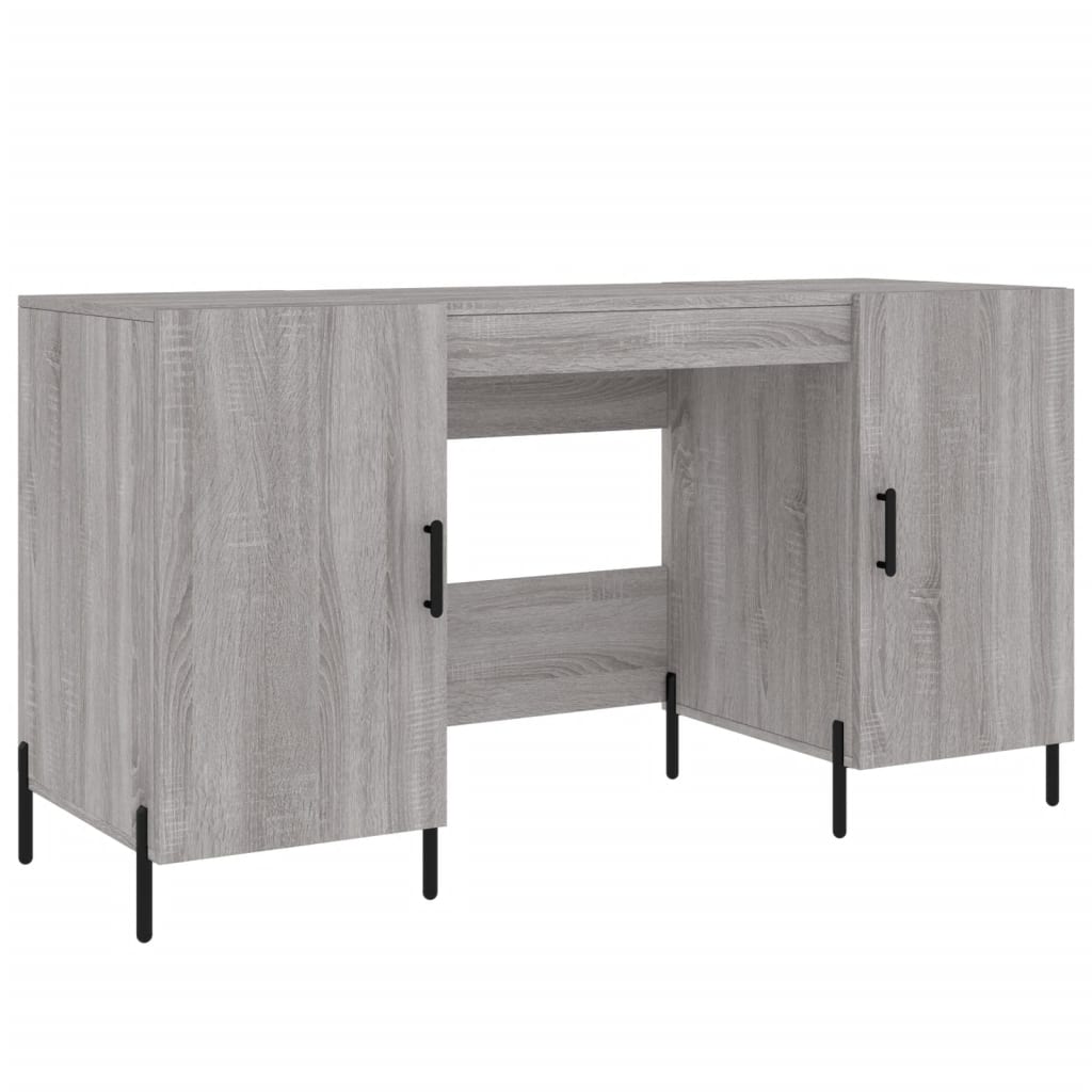 Desk, sonoma grey, 140x50x75 cm, composite wood