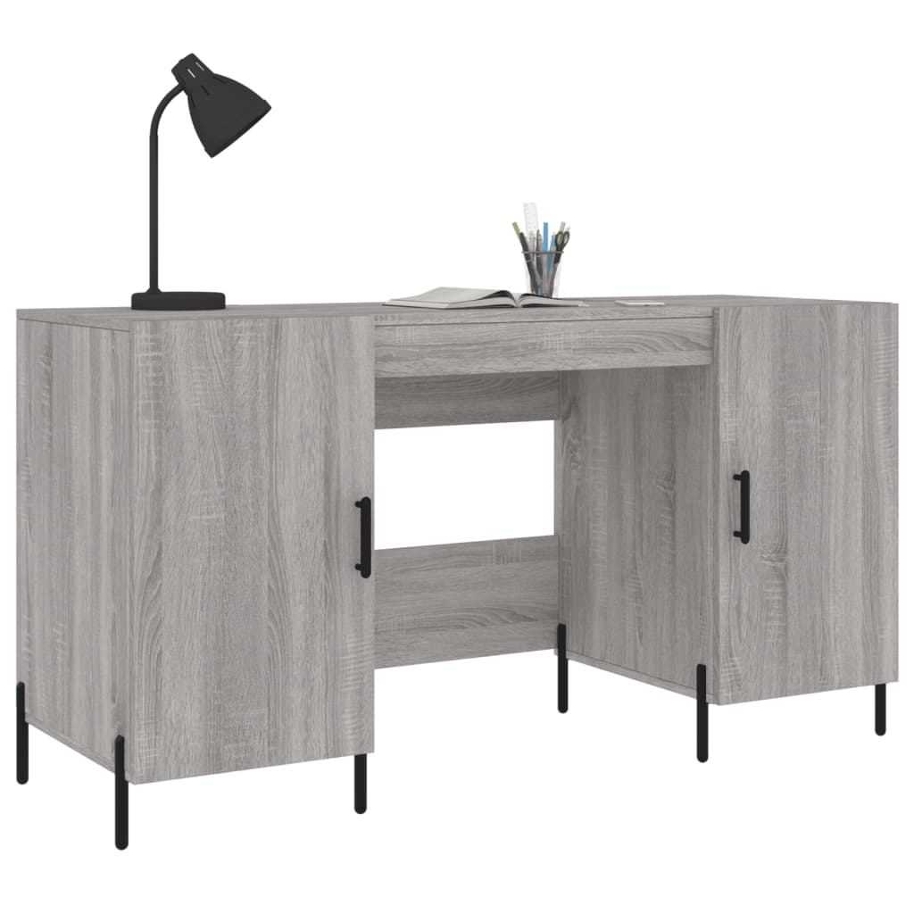 Desk, sonoma grey, 140x50x75 cm, composite wood