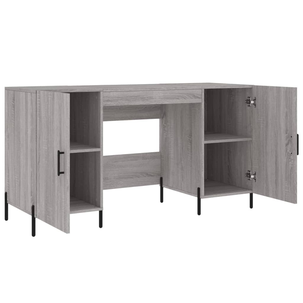 Desk, sonoma grey, 140x50x75 cm, composite wood