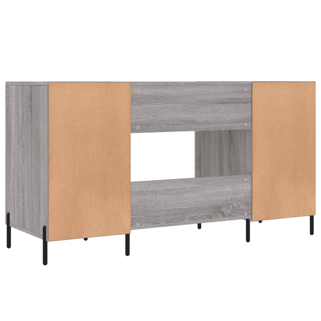 Desk, sonoma grey, 140x50x75 cm, composite wood