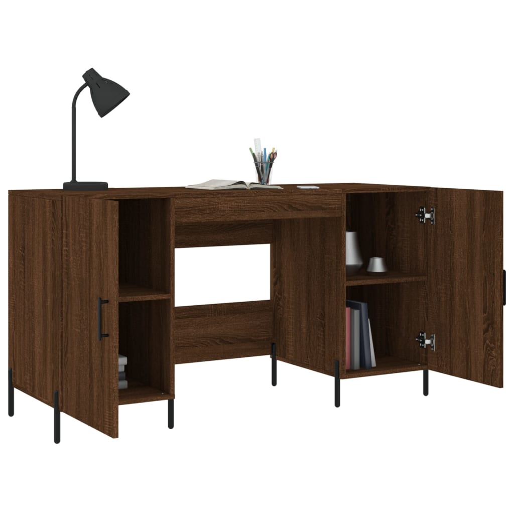 Desk, brown oak, 140x50x75 cm, composite wood