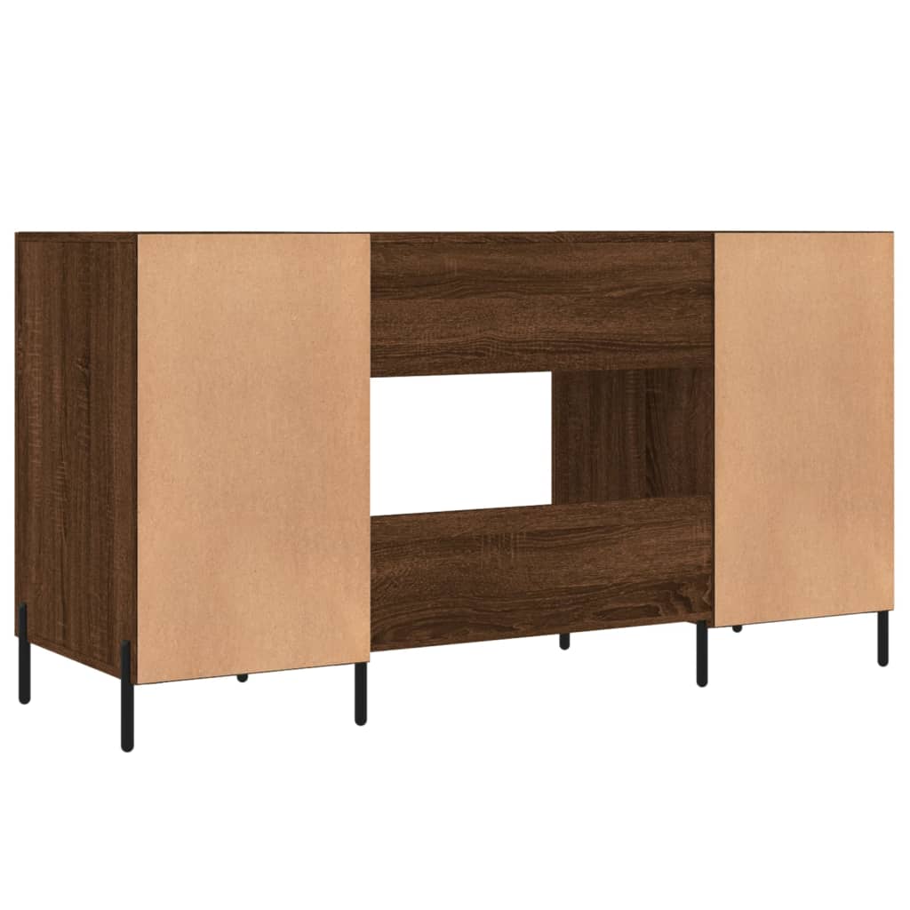 Desk, brown oak, 140x50x75 cm, composite wood