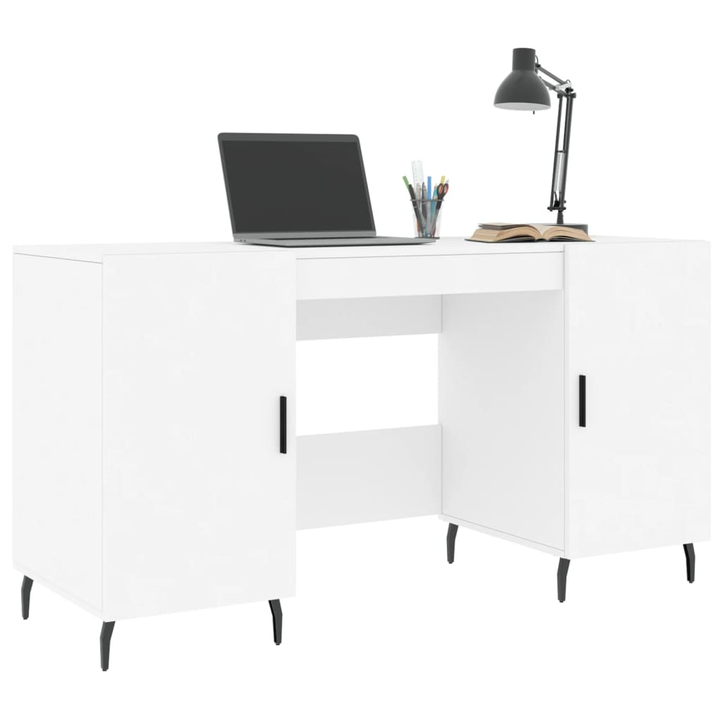 Desk, white, 140x50x75 cm, composite wood