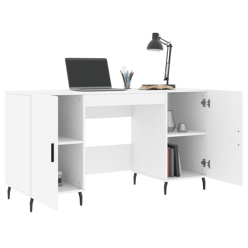 Desk, white, 140x50x75 cm, composite wood