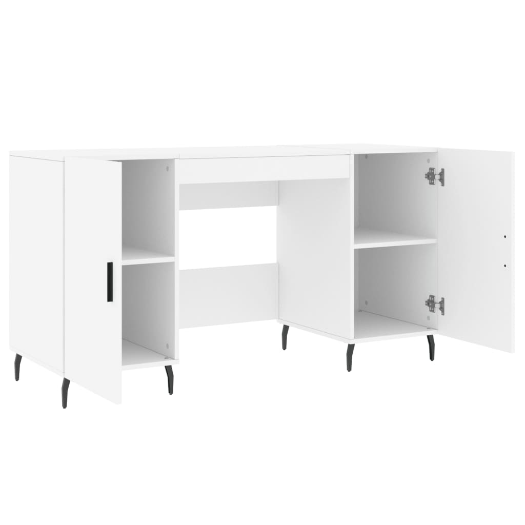 Desk, white, 140x50x75 cm, composite wood