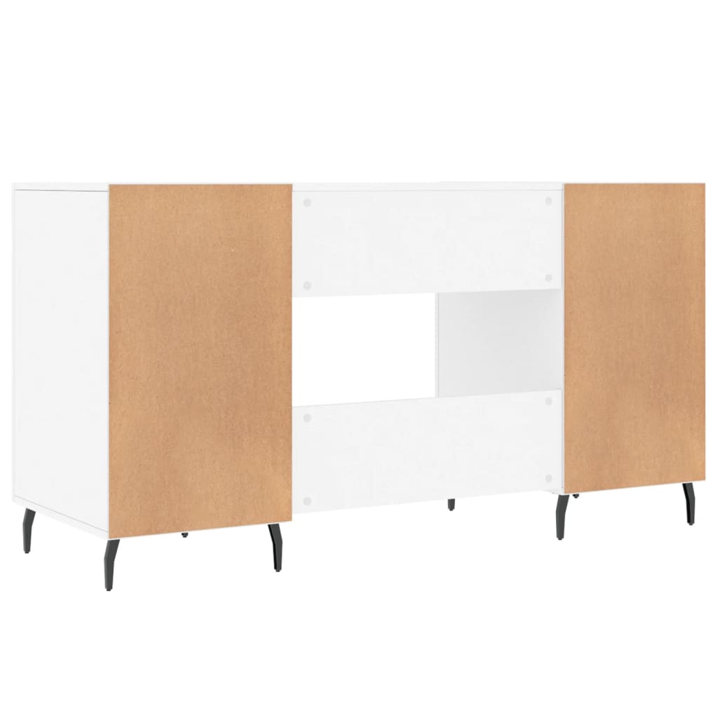 Desk, white, 140x50x75 cm, composite wood