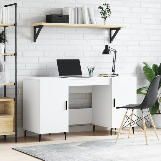 Desk, white, 140x50x75 cm, composite wood