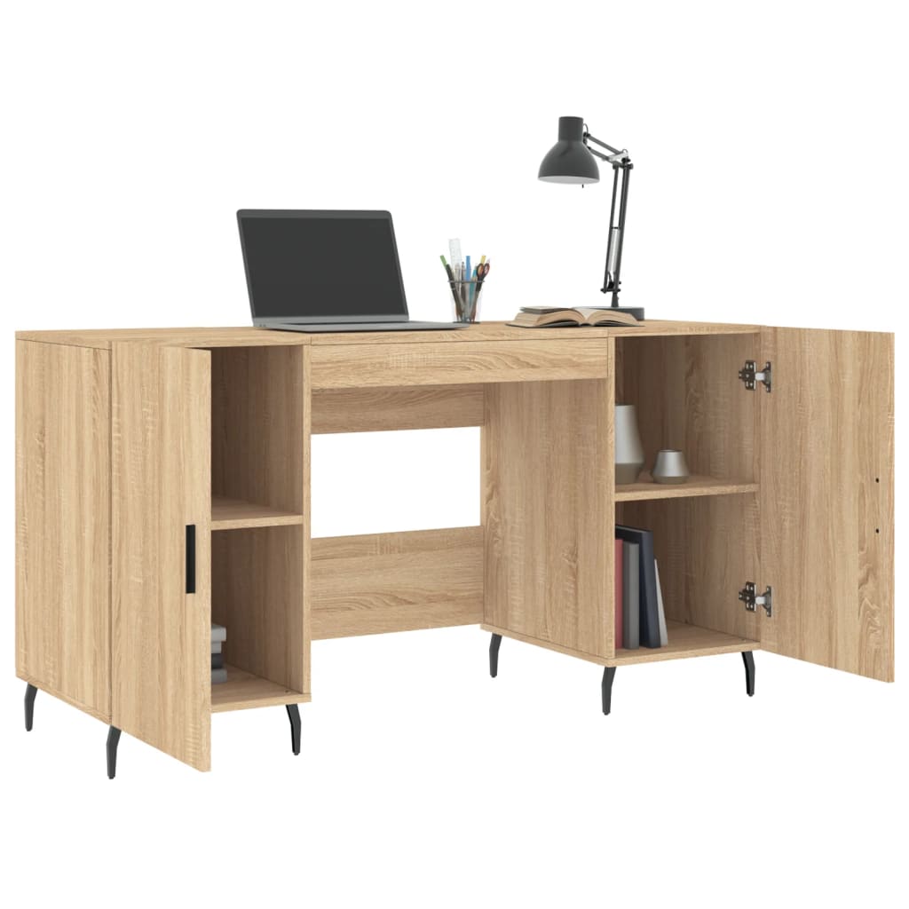 Desk, sonoma oak, 140x50x75 cm, composite wood
