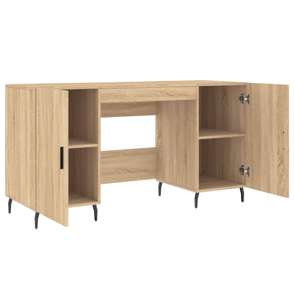 Desk, sonoma oak, 140x50x75 cm, composite wood