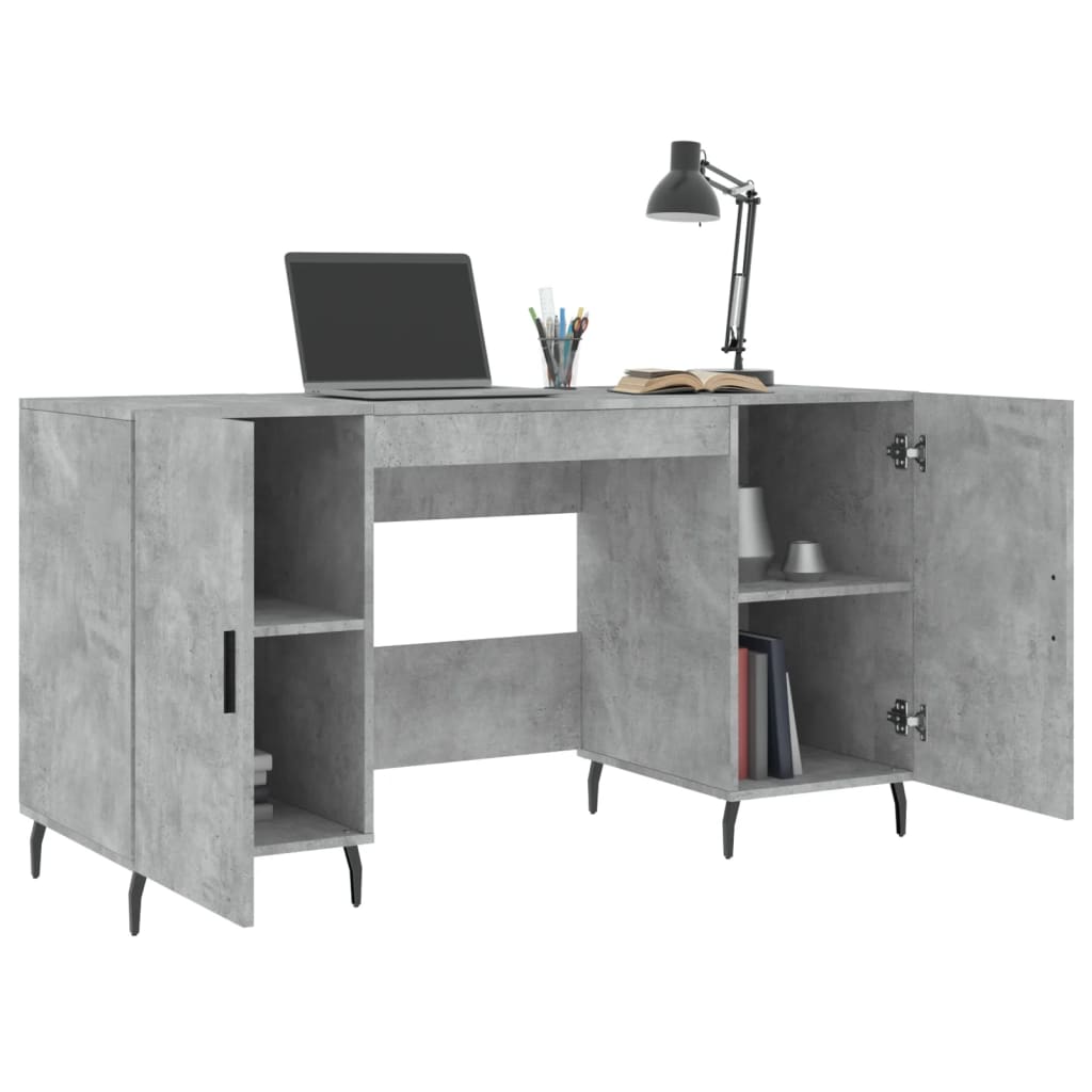 Desk, concrete gray, 140x50x75 cm, composite wood